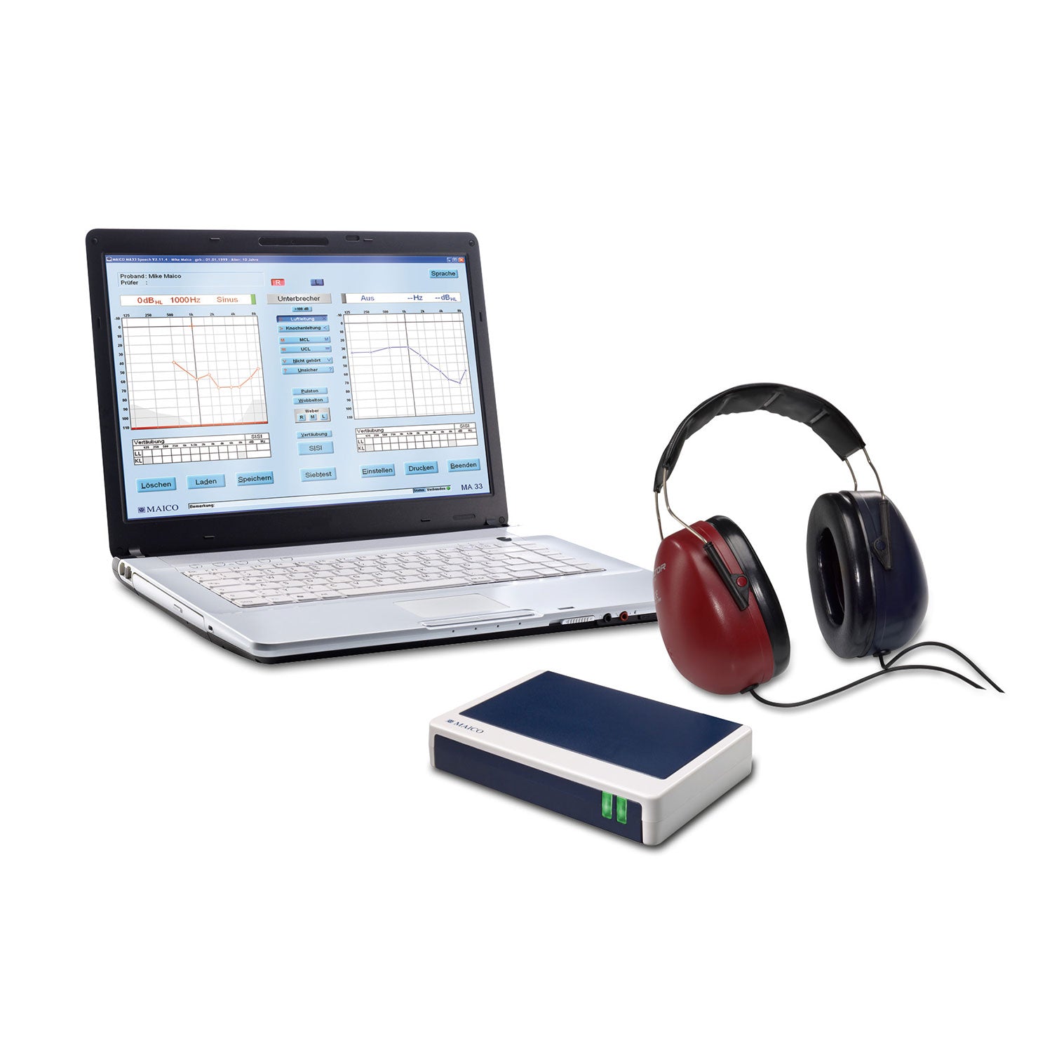 MA33KL PC Audiometer, DD65V2, Knochenhörer