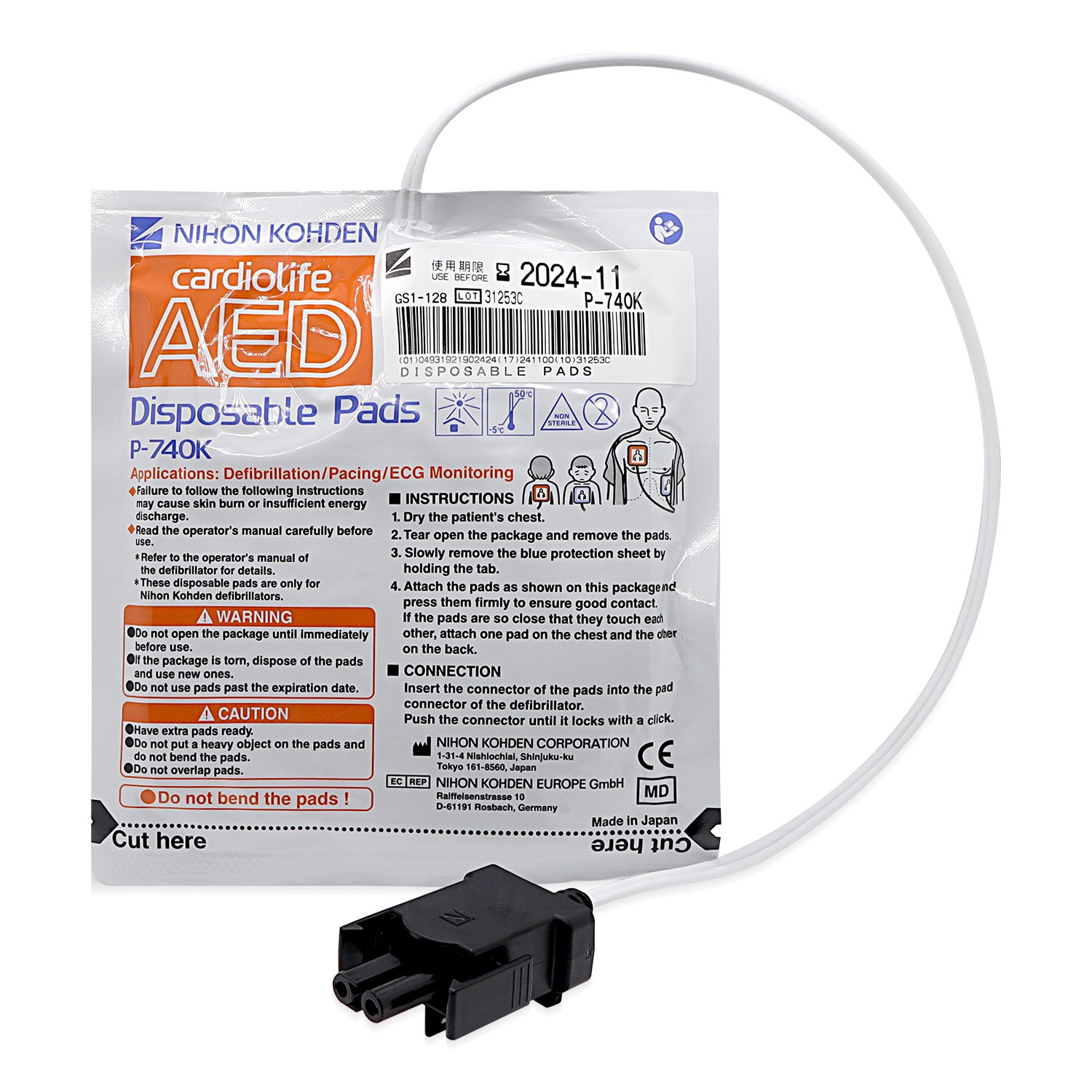 Defibrillator-Pad Nihon Kohden Cardiolife AED-21xx/3100