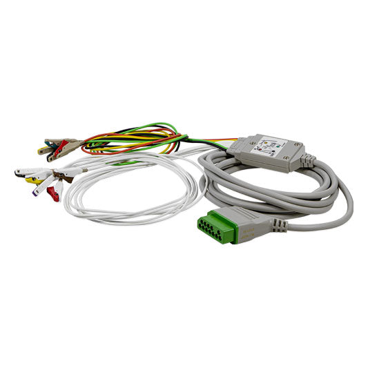 EKG-Patientenkabel 12 Kanäle, 3,8 m (1 Satz, Krokodilklemmen)
