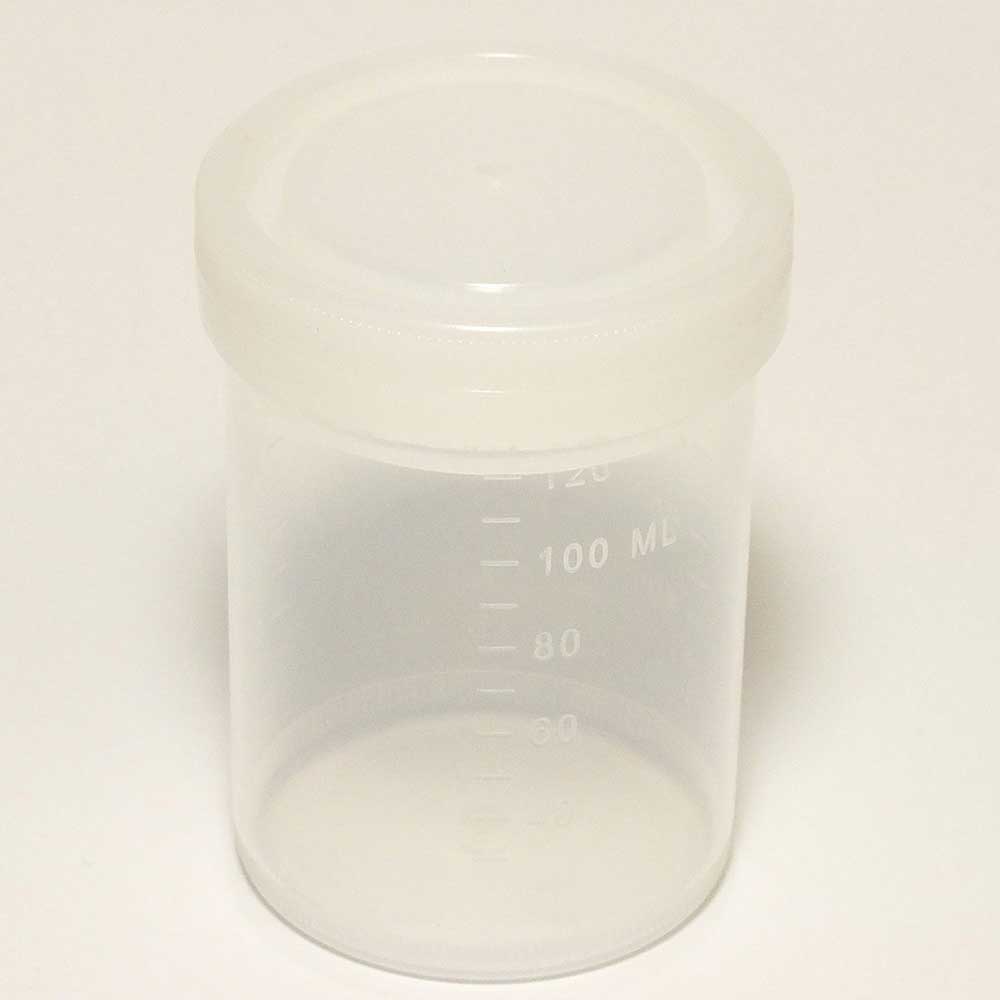 120 ml Probenbehälter, weiße Kappe, NoLabel, unsteril (300 St.)