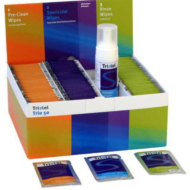 Tristel Trio Wipes System TRIO50 (1 Set mit 3x 50 Tüchern)