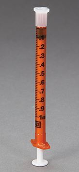 BD™ Oralspritze, mit Verschlusskappe, 1 ml, grad. 0,02 ml, zentrisch (500 Stck)