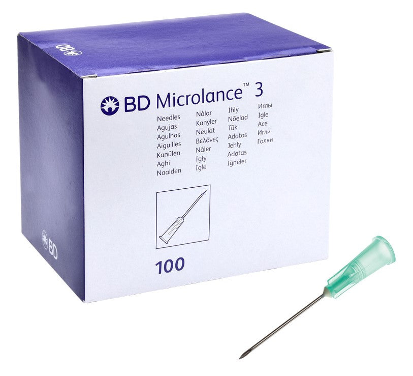 BD Microlance™ 3 Kanüle, 21 G 1", 0,8 x 25 mm, grün (100 Stck)