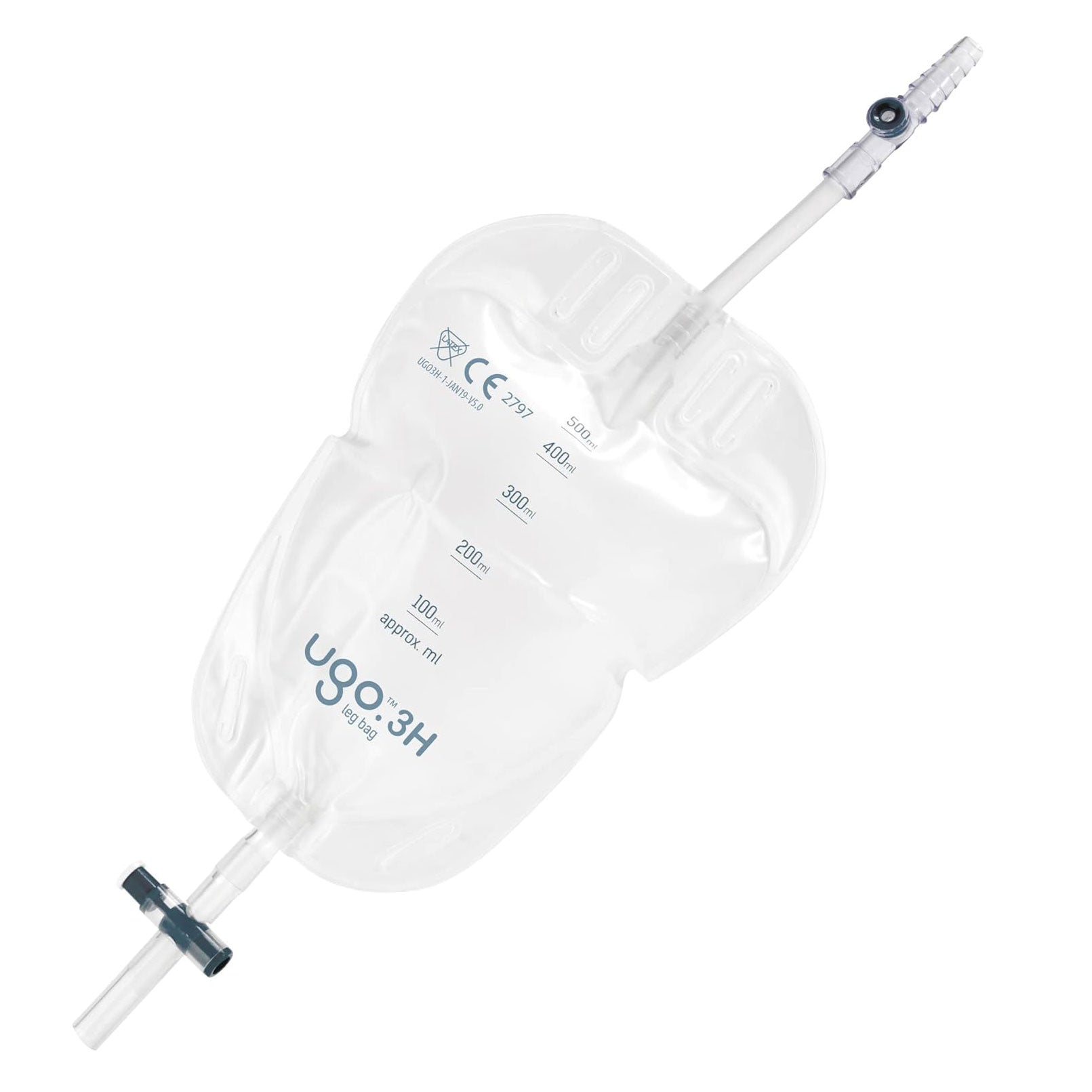 Ugo 3H, Beinbeutel 500ml, 5cm, Eckhahn (10 Stck)