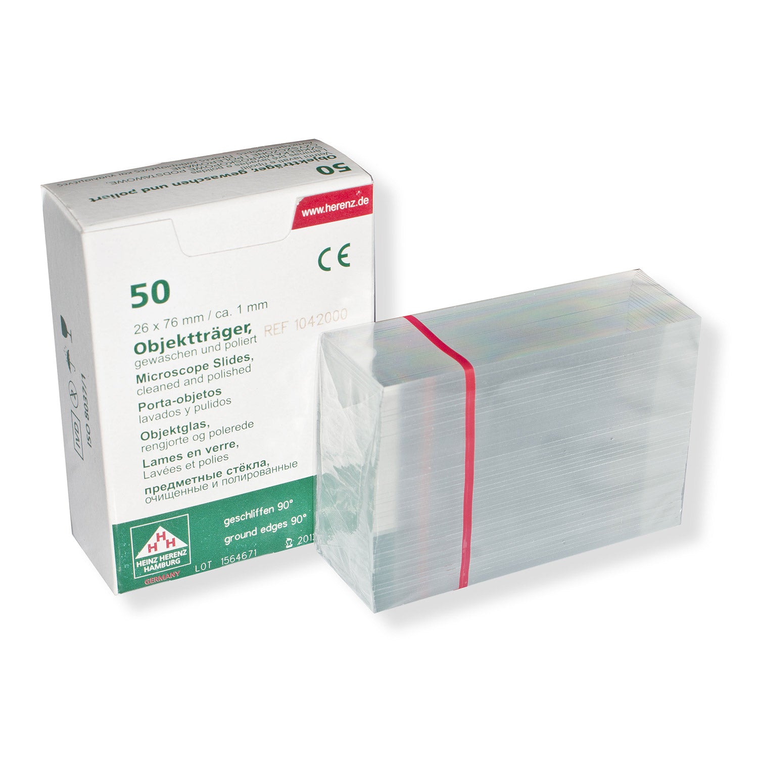 Objektträger geschliffen 90°, weißes Glas (50 St.)