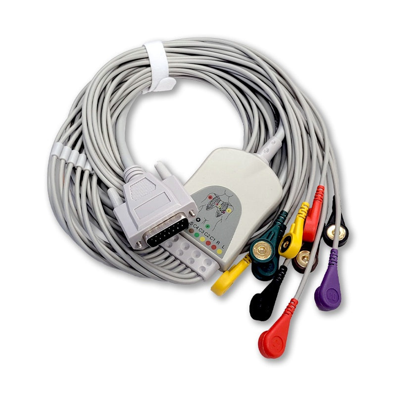 EKG Patientenkabel 10-adrig Druckknopfadapter