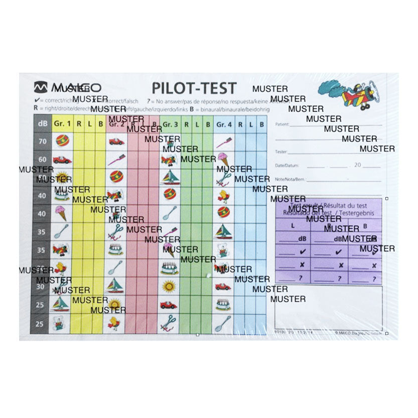 Auswerteblock MAICO Piloten-Hörtest (5 Blöcke)