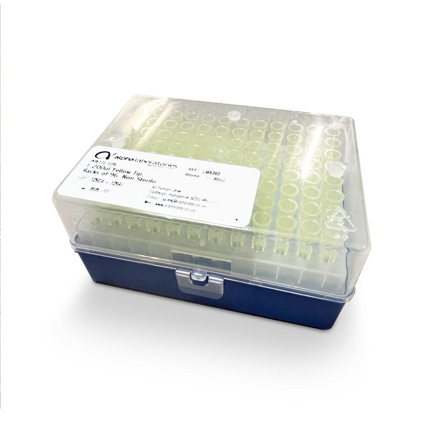 200µl Pipetten-Spitzen, gelb, racked