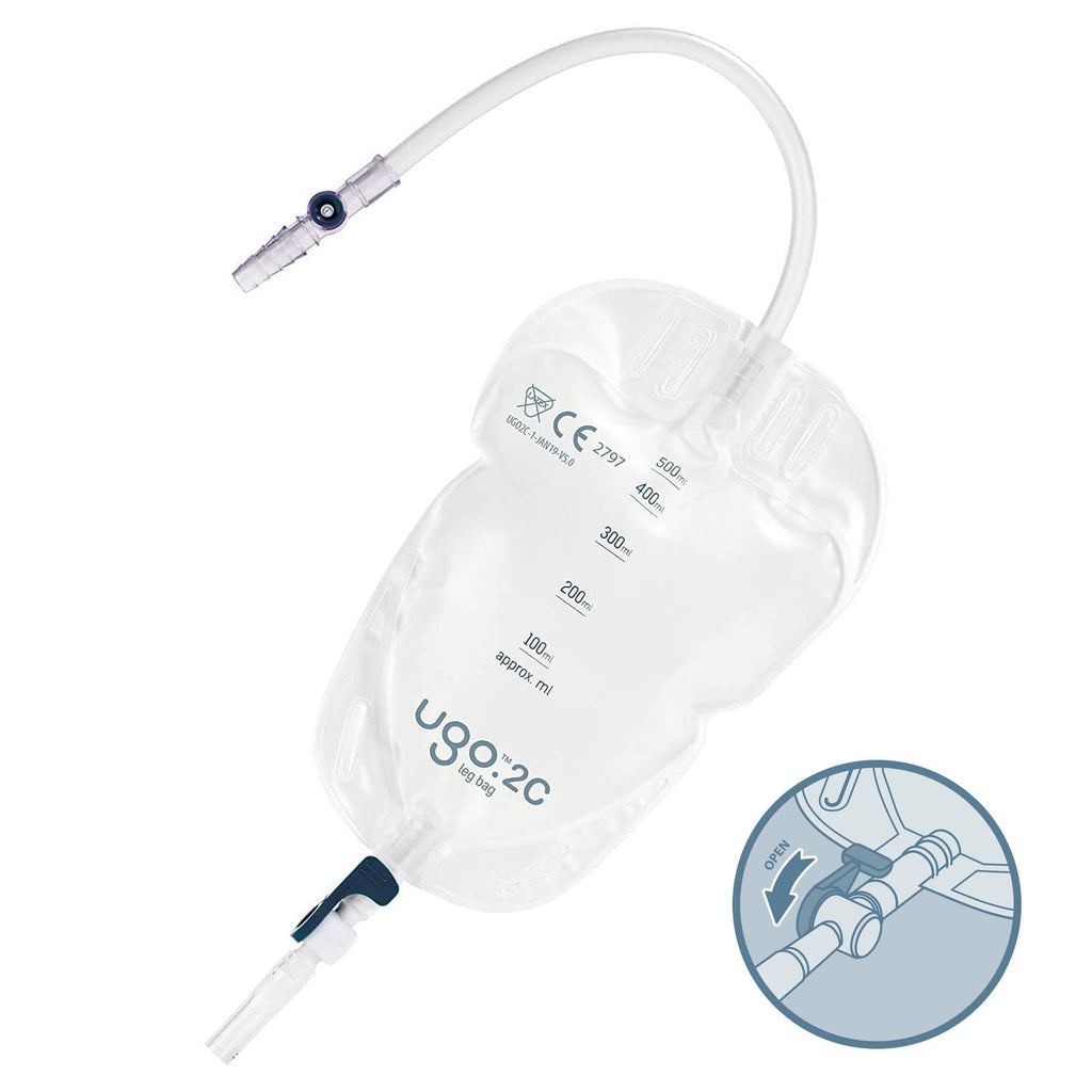 Ugo 2C, leg bag 500ml, 25cm, swivel (10 pcs)
