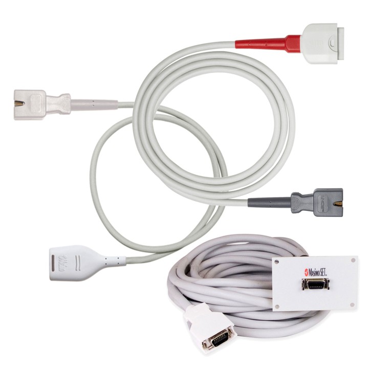 Masimo adapter cable and mountable extension cable